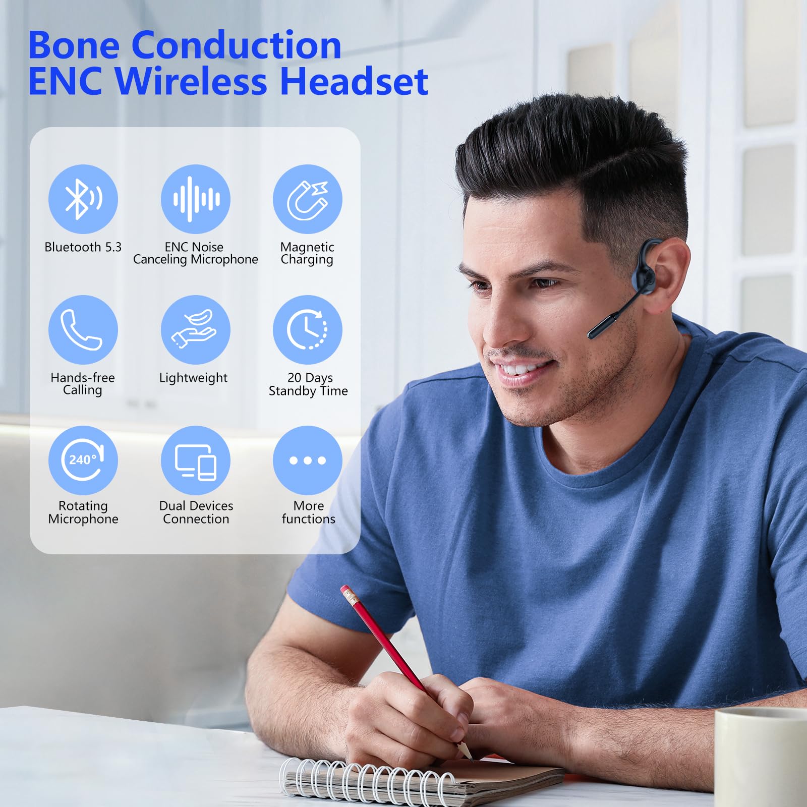 Foto 3 pulgar | Auriculares de Conducción Ósea Earteana con Micrófono Bluetooth 5.3 - Venta Internacional