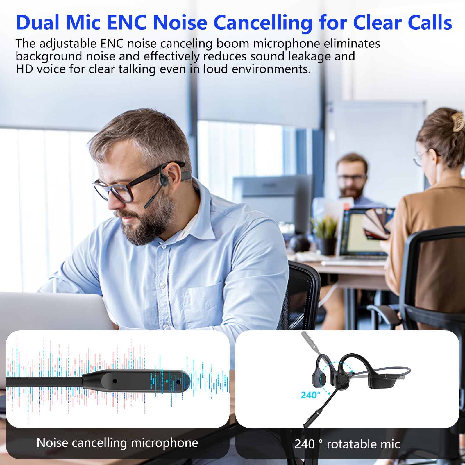Foto 5 pulgar | Auriculares de Conducción Ósea Earteana con Micrófono Bluetooth 5.3 - Venta Internacional