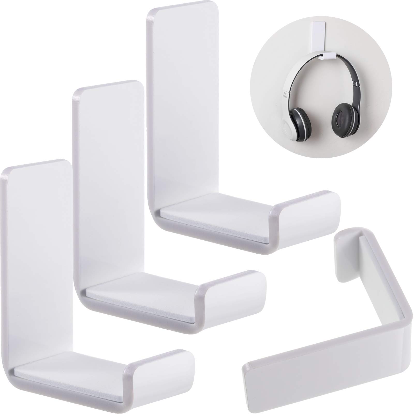 Foto 2 pulgar | Soporte de Pared para Auriculares Weewooday Blancos 4 Piezas - Venta Internacional