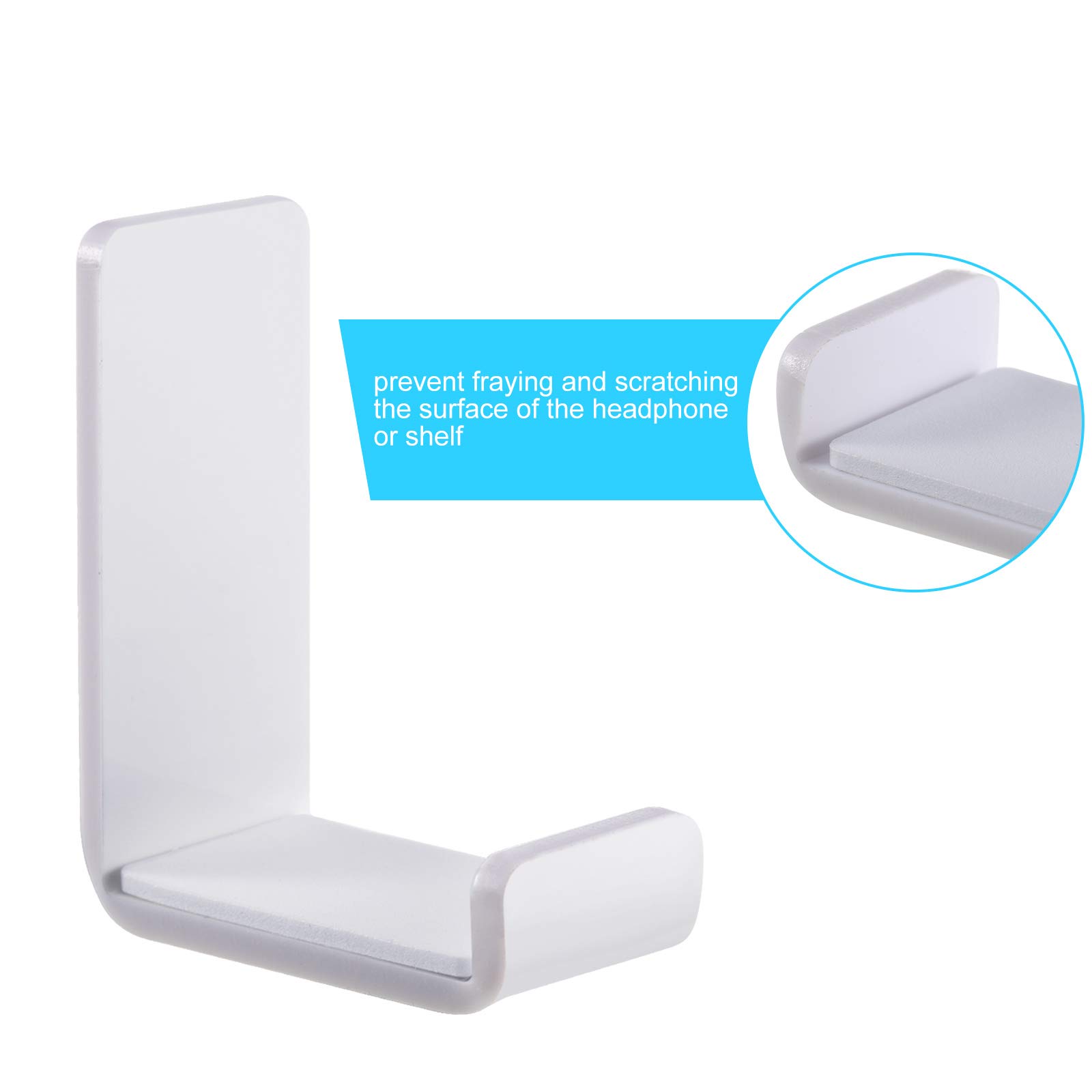 Foto 4 pulgar | Soporte de Pared para Auriculares Weewooday Blancos 4 Piezas - Venta Internacional