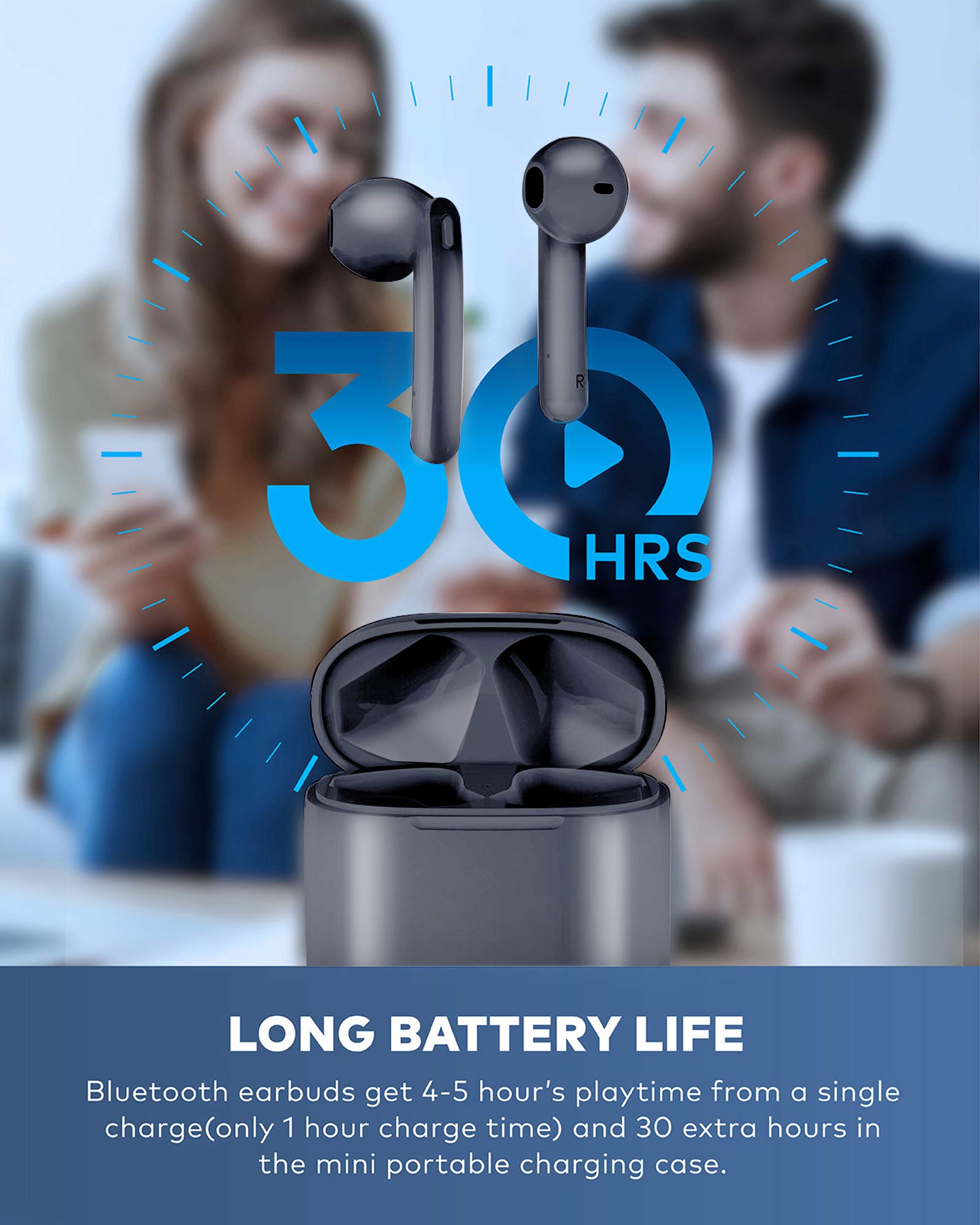 Foto 4 pulgar | Audífonos True Wireless Beben Ipx7 Grises con Bluetooth-Venta Internacional
