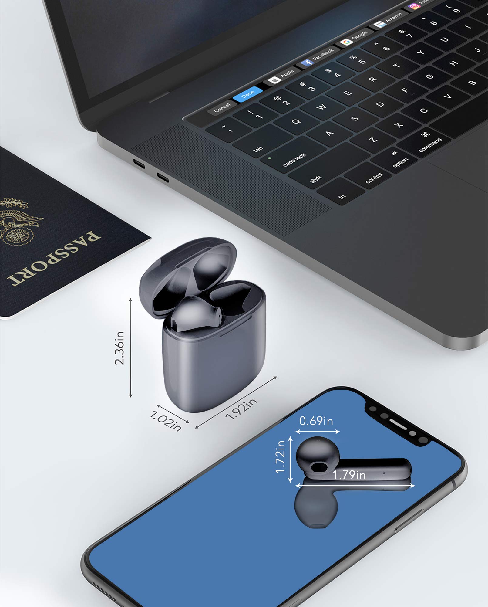 Foto 7 pulgar | Audífonos True Wireless Beben Ipx7 Grises con Bluetooth-Venta Internacional