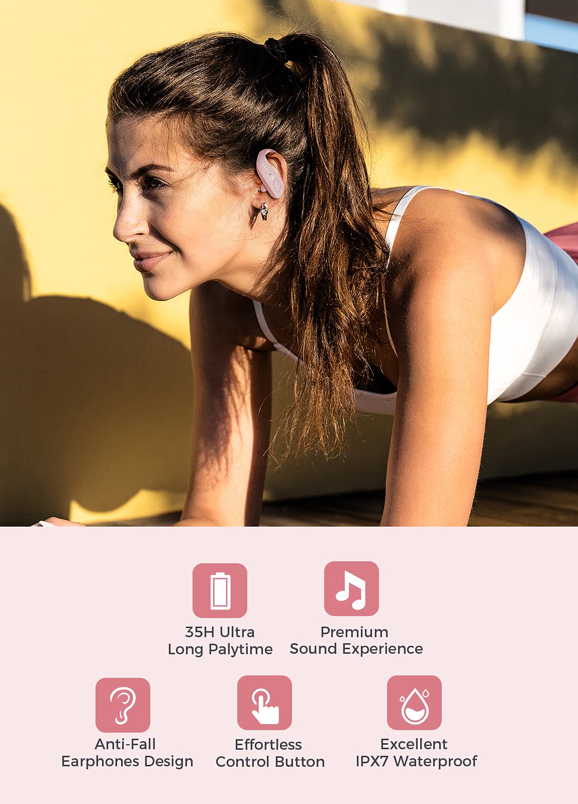Foto 6 pulgar | Audífonos True Wireless Rosas con Bluetooth-Venta Internacional