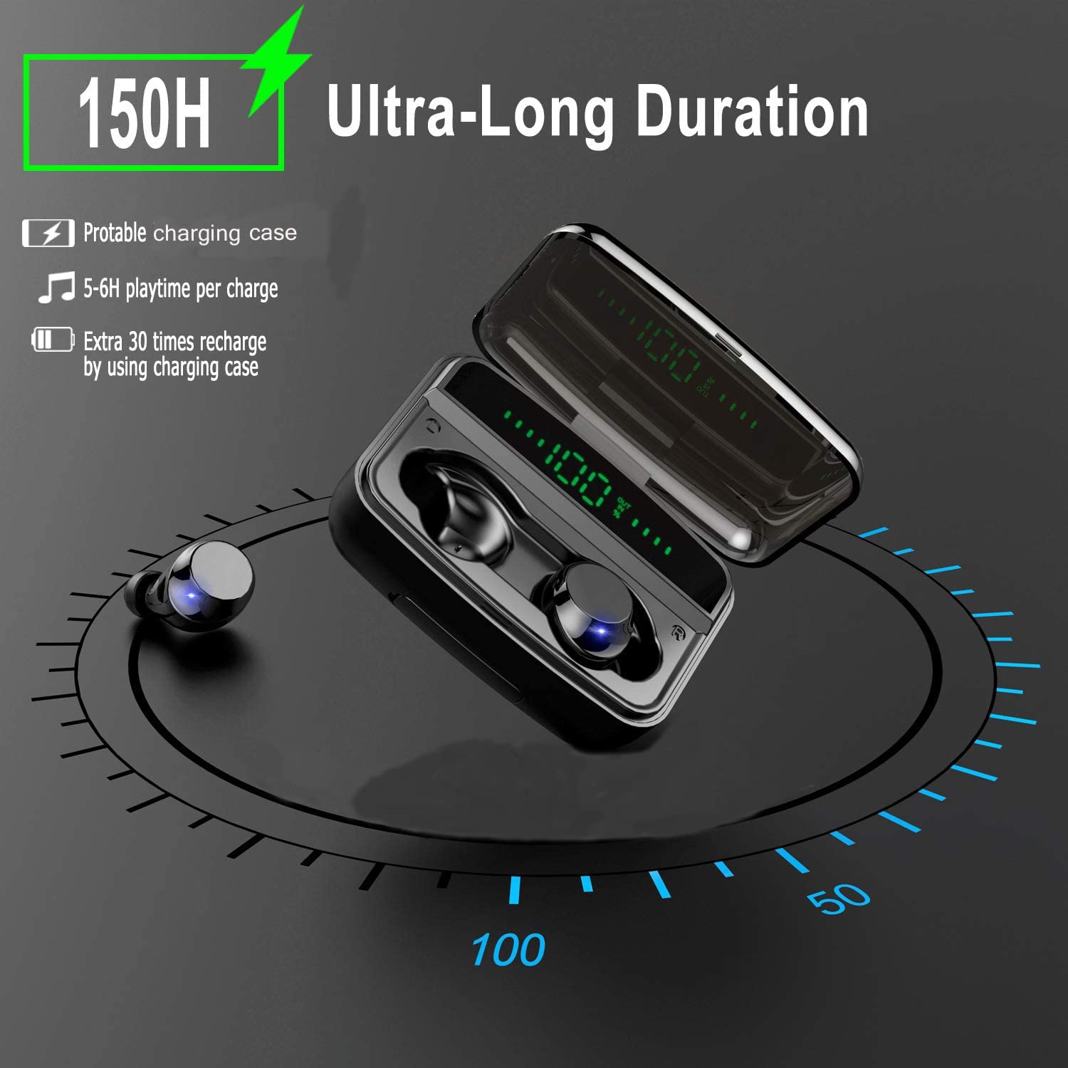 Foto 3 pulgar | Audífonos True Wireles Donerton Negros con Bluetooth-Venta Internacional