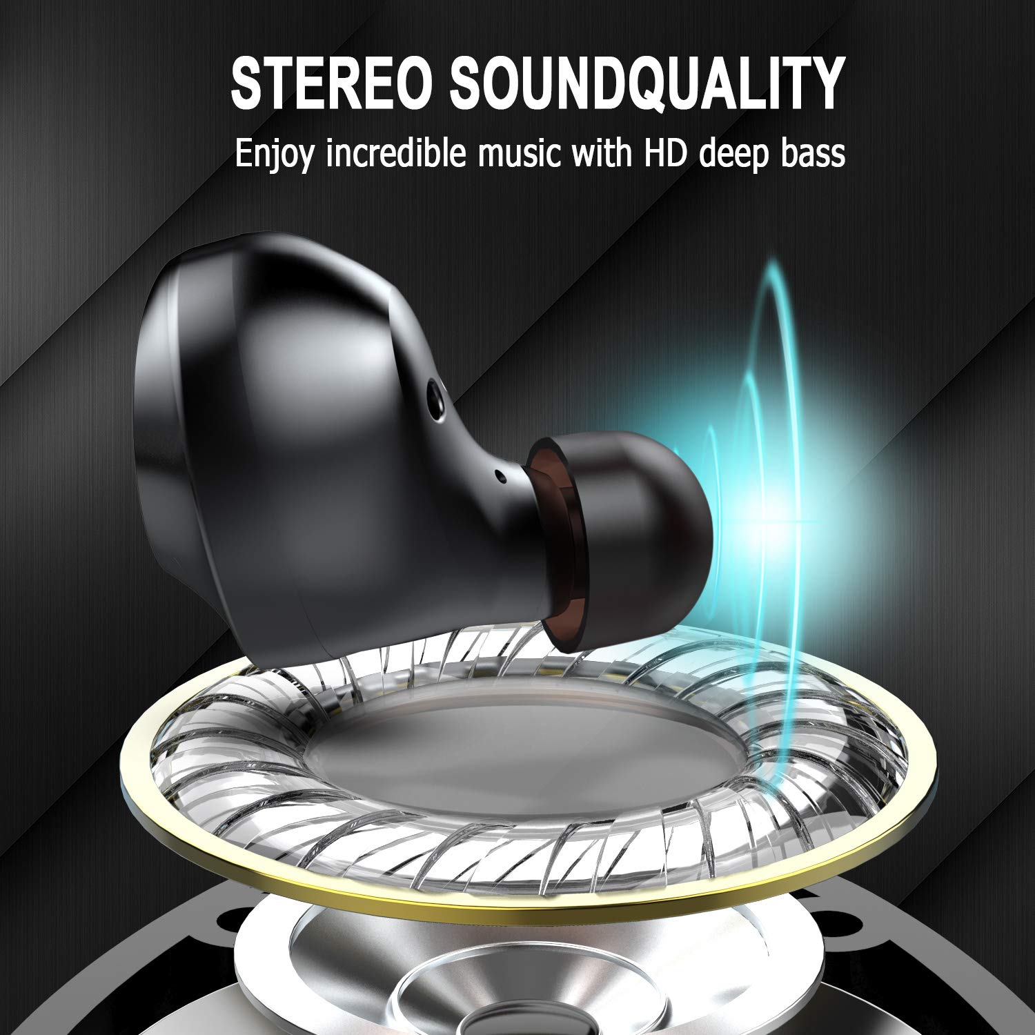 Foto 3 | Audífonos True Wireles Donerton Negros con Bluetooth-Venta Internacional