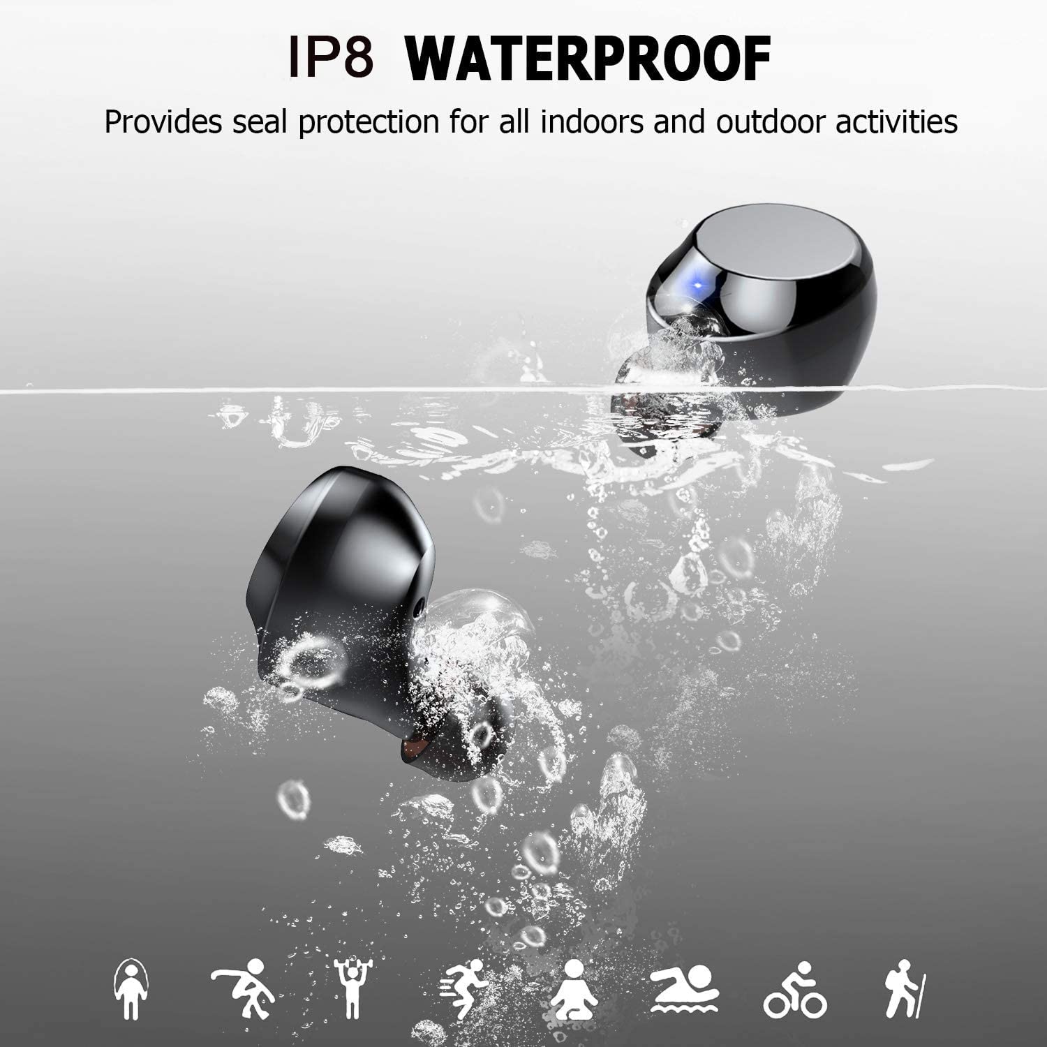 Foto 8 pulgar | Audífonos True Wireles Donerton Negros con Bluetooth-Venta Internacional
