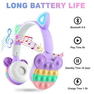 Foto 2 | Auriculares Bluetooth Wesadn B30 Morados para Niños - Venta Internacional