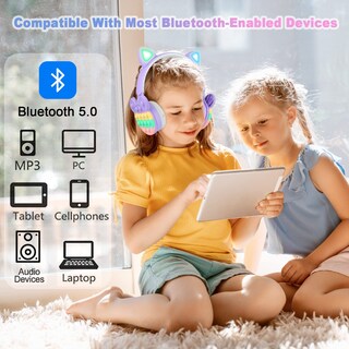 Foto 5 | Auriculares Bluetooth Wesadn B30 Morados para Niños - Venta Internacional