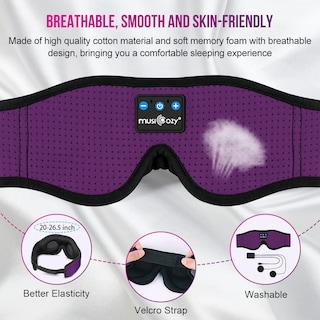 Foto 3 | Auriculares Musicozy para dormir Bluetooth con Diadema y Máscara para los Ojos - Venta Internacional