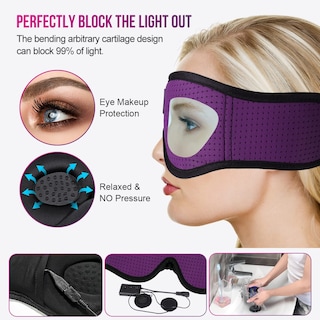 Foto 5 | Auriculares Musicozy para dormir Bluetooth con Diadema y Máscara para los Ojos - Venta Internacional