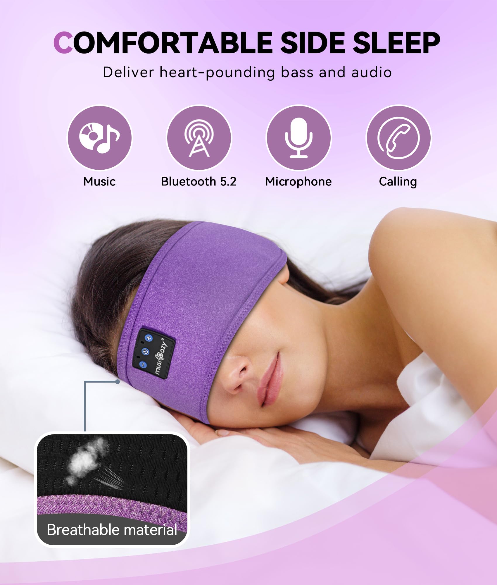 Foto 3 pulgar | Auriculares para Dormir Musicozy con Diadema Bluetooth 5.2 - Venta Internacional