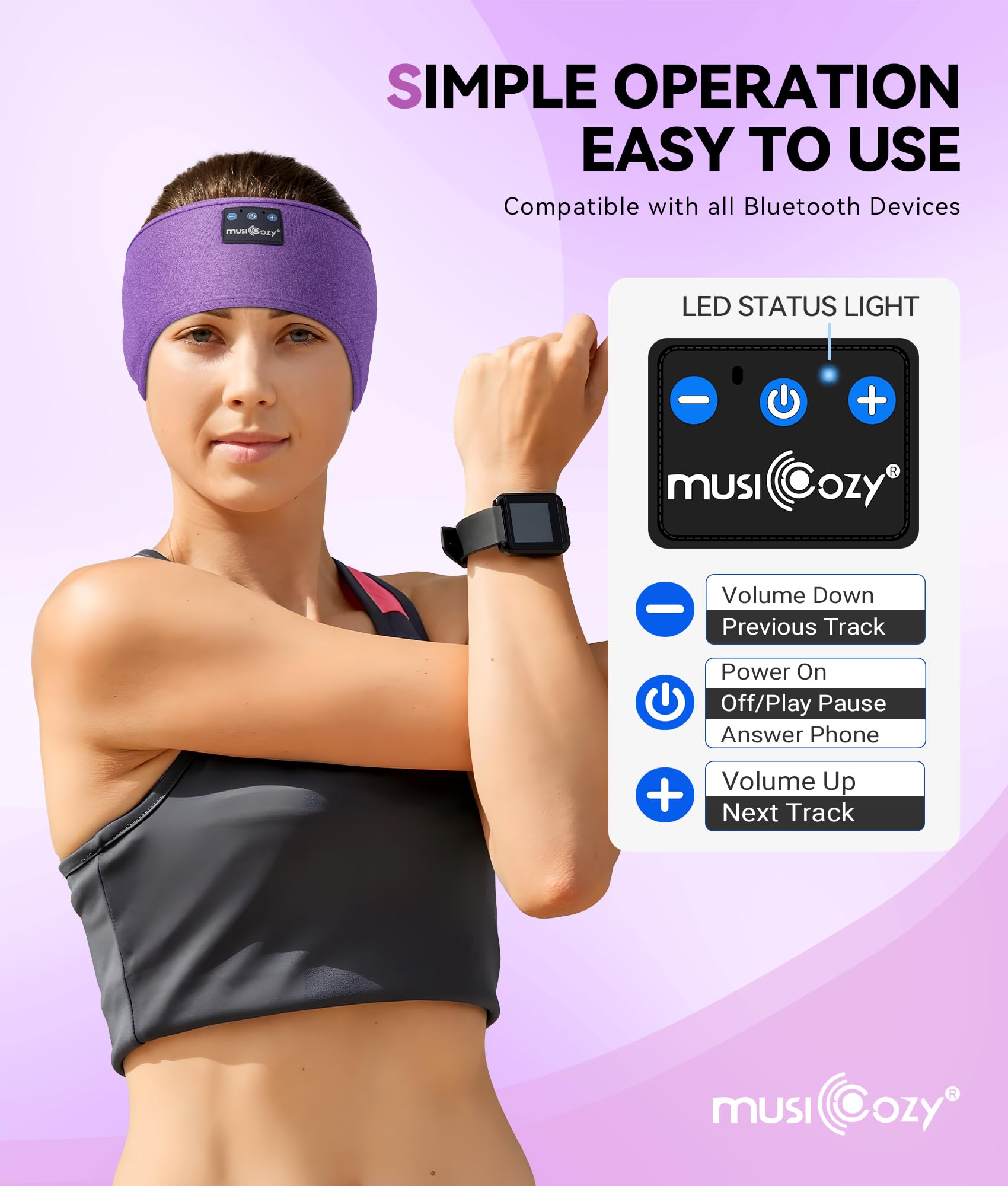Foto 4 pulgar | Auriculares para Dormir Musicozy con Diadema Bluetooth 5.2 - Venta Internacional