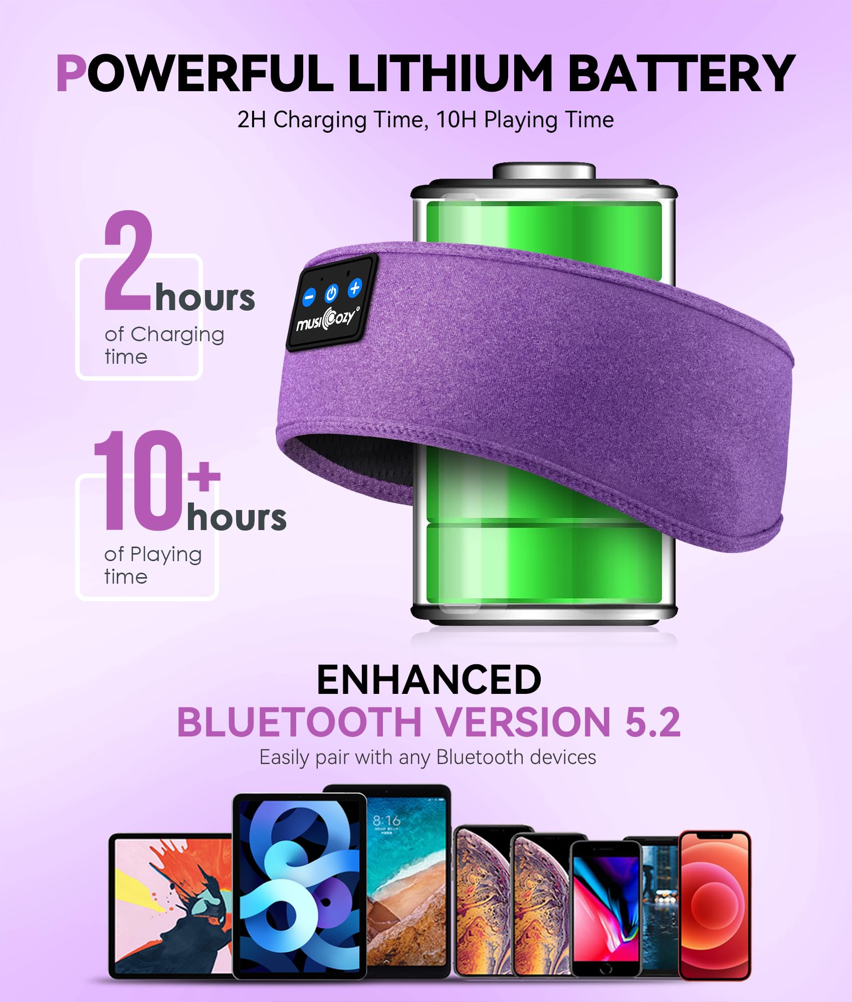 Foto 6 pulgar | Auriculares para Dormir Musicozy con Diadema Bluetooth 5.2 - Venta Internacional