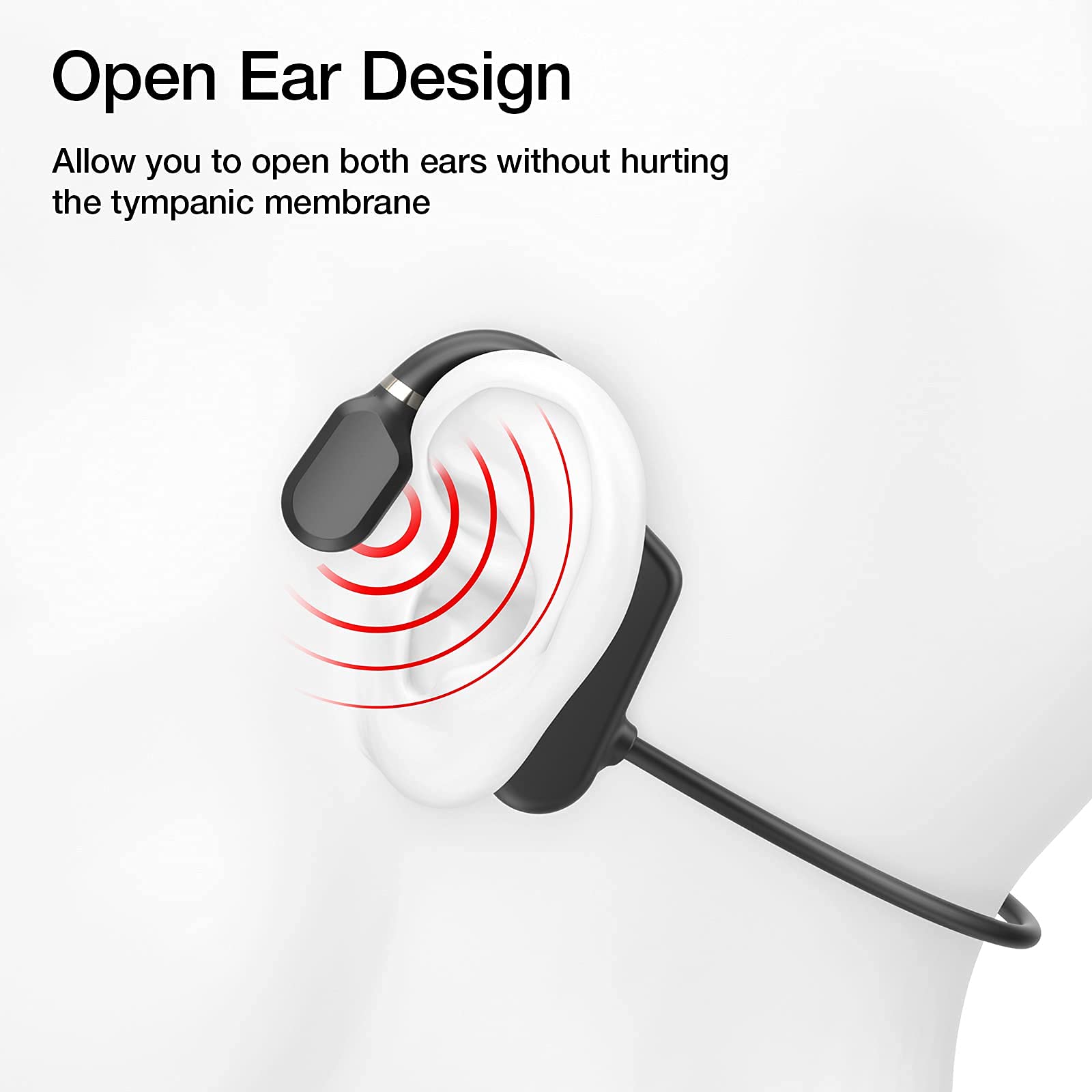 Foto 6 pulgar | Auriculares Inalámbricos Moing Negros Air Conduction - Venta Internacional
