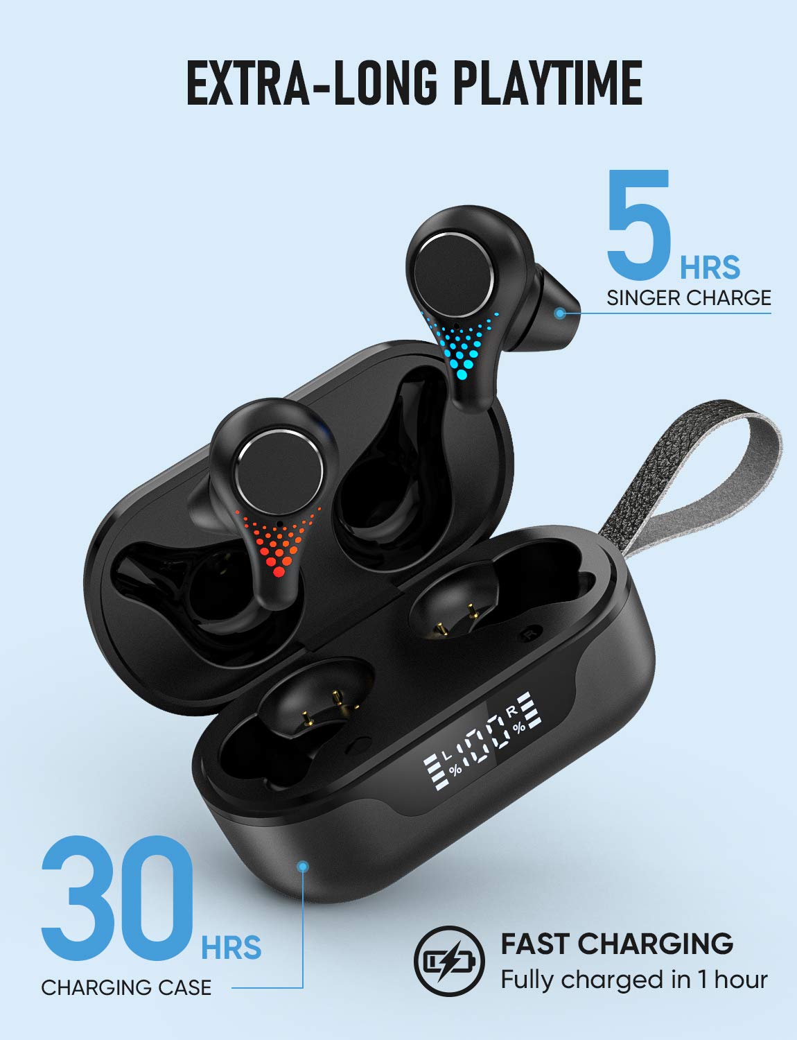Foto 5 pulgar | Audífonos Inalámbricos Veenax T8 Bluetooth 5.0 con Micrófono 30 H de Tiempo de Reproducción - Venta Internacional