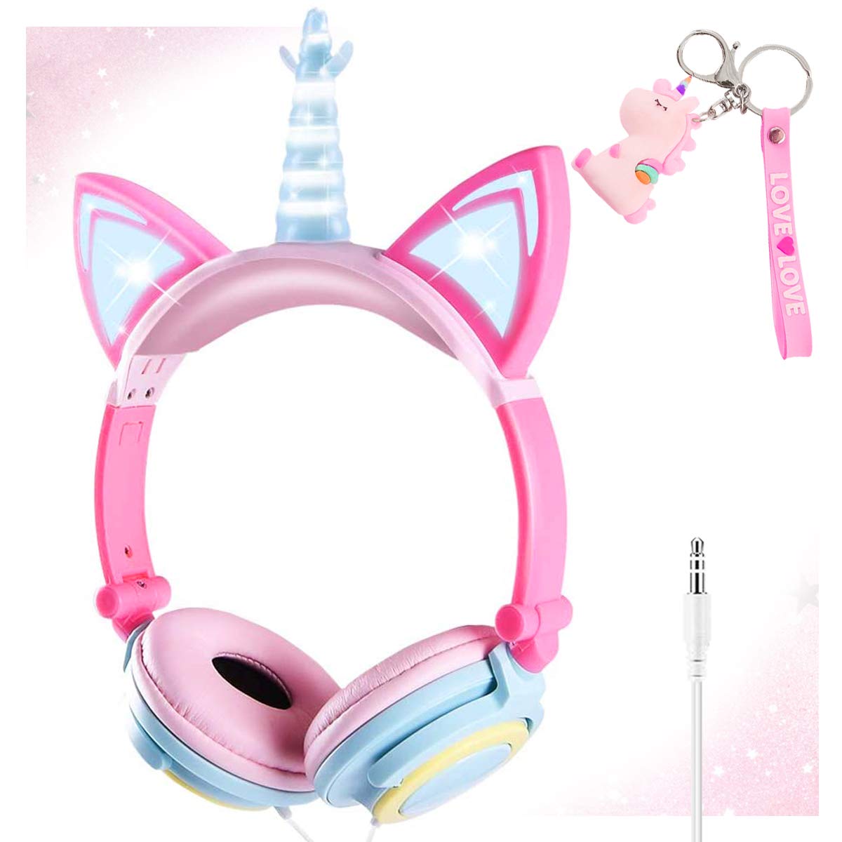 Foto 2 pulgar | Audífonos Svyhuok Cute Unicorn Rosas - Venta Internacional