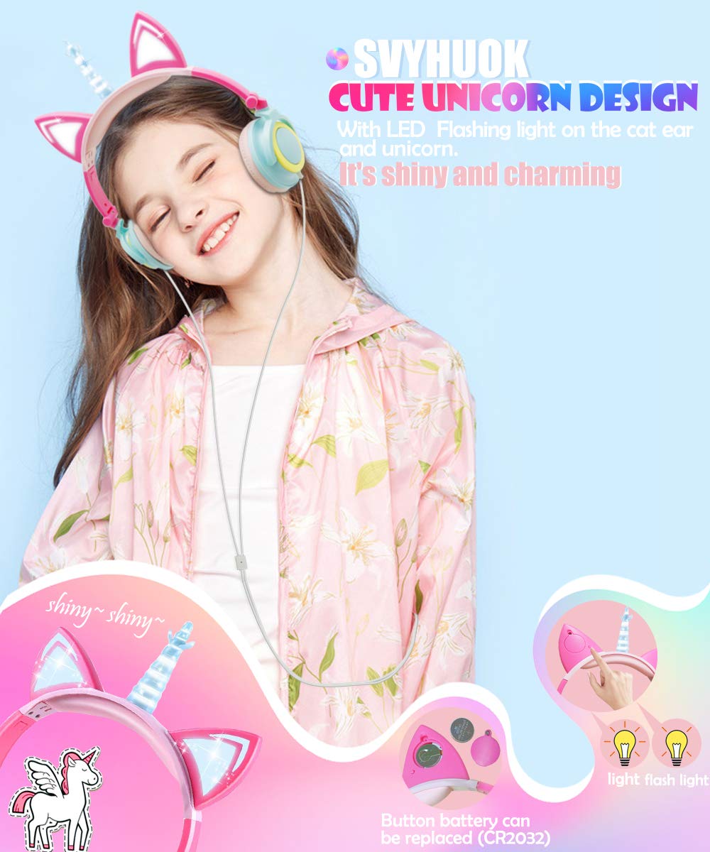 Foto 3 pulgar | Audífonos Svyhuok Cute Unicorn Rosas - Venta Internacional