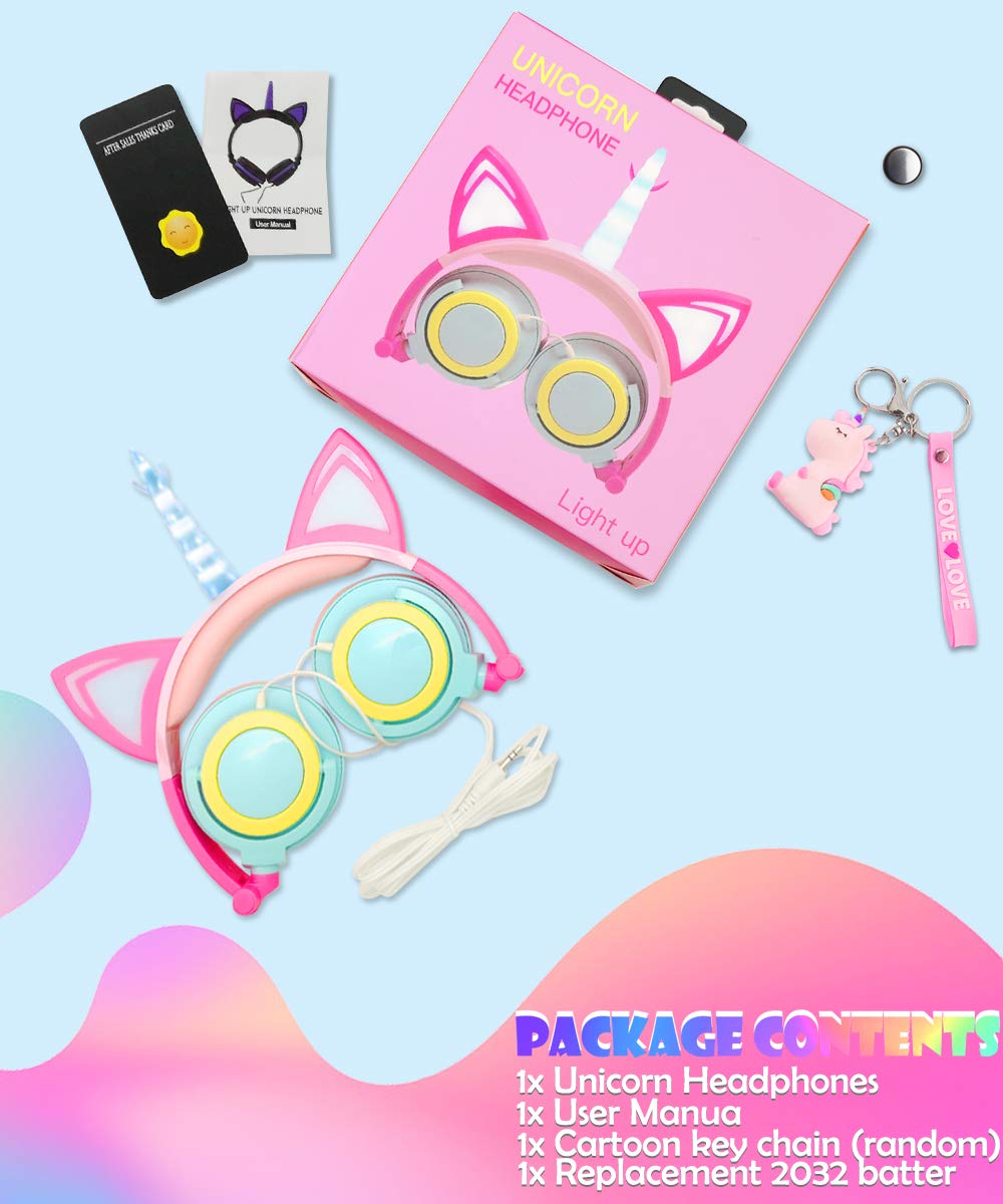 Foto 7 pulgar | Audífonos Svyhuok Cute Unicorn Rosas - Venta Internacional