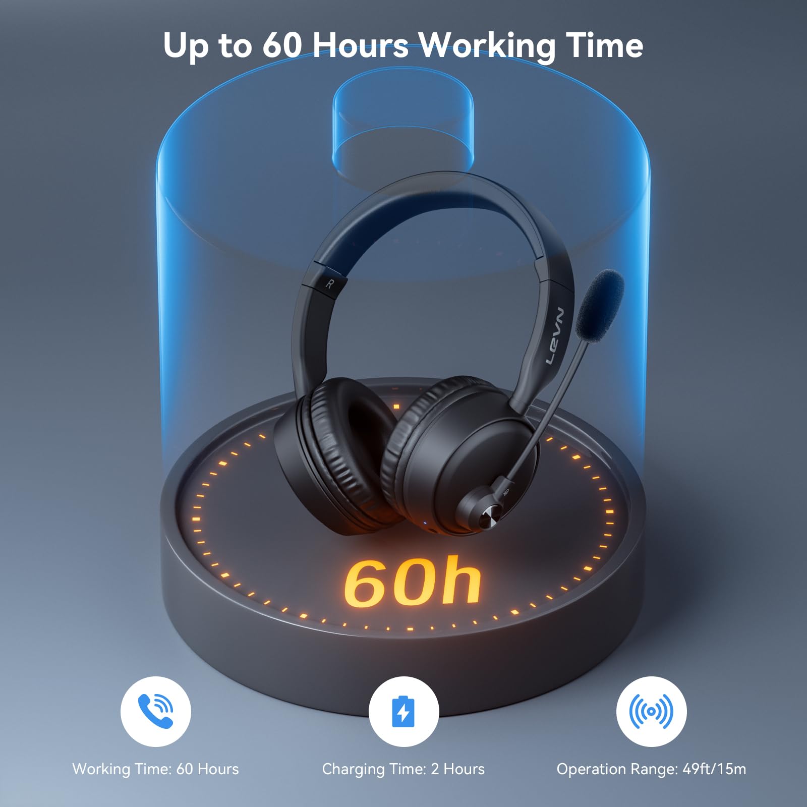 Foto 5 pulgar | Auriculares Bluetooth Levn Negros con Micrófono - Venta Internacional