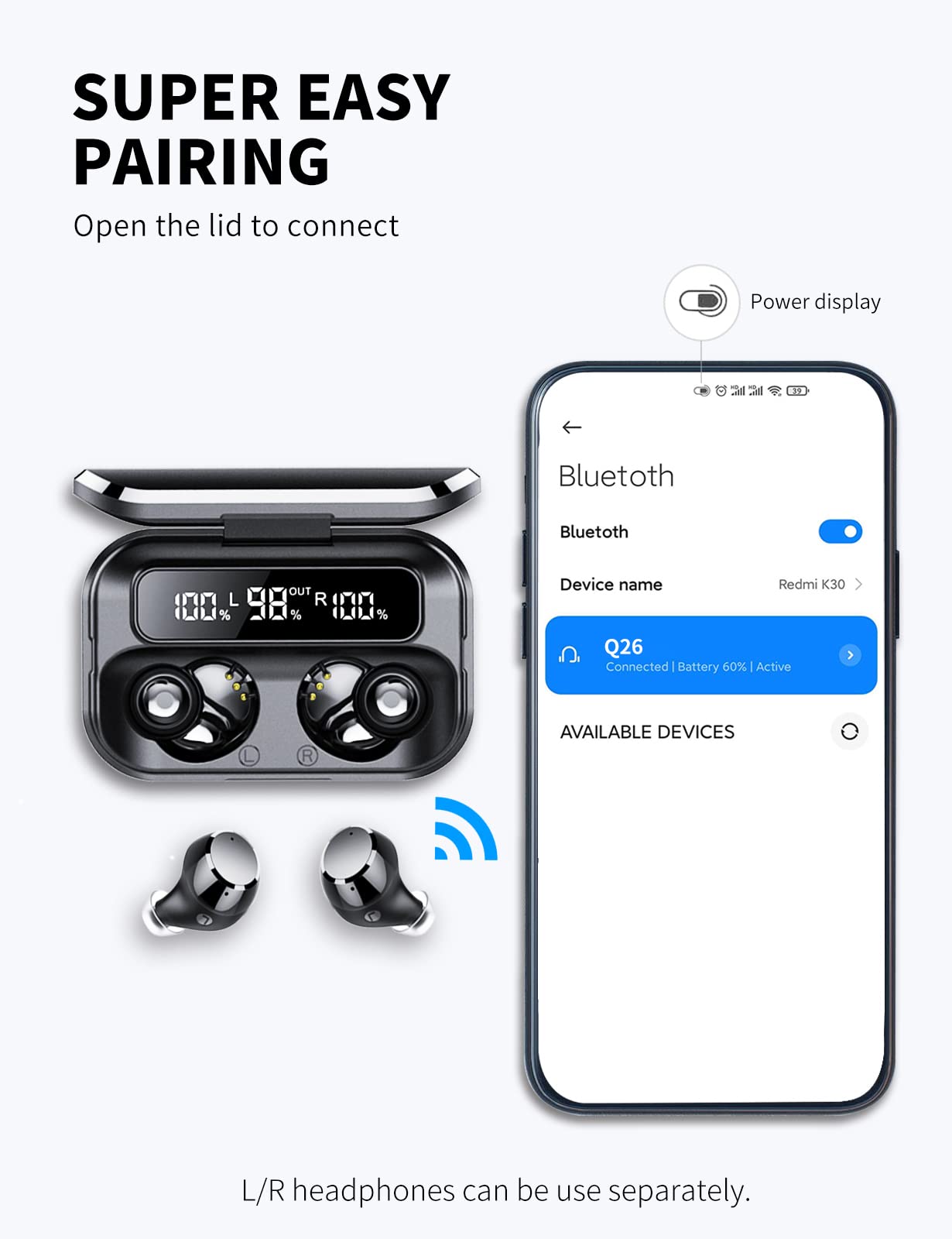Foto 6 pulgar | Auriculares Inalámbricos Lekaby Bluetooth 5.1 100h Playtime Ipx7 - Venta Internacional