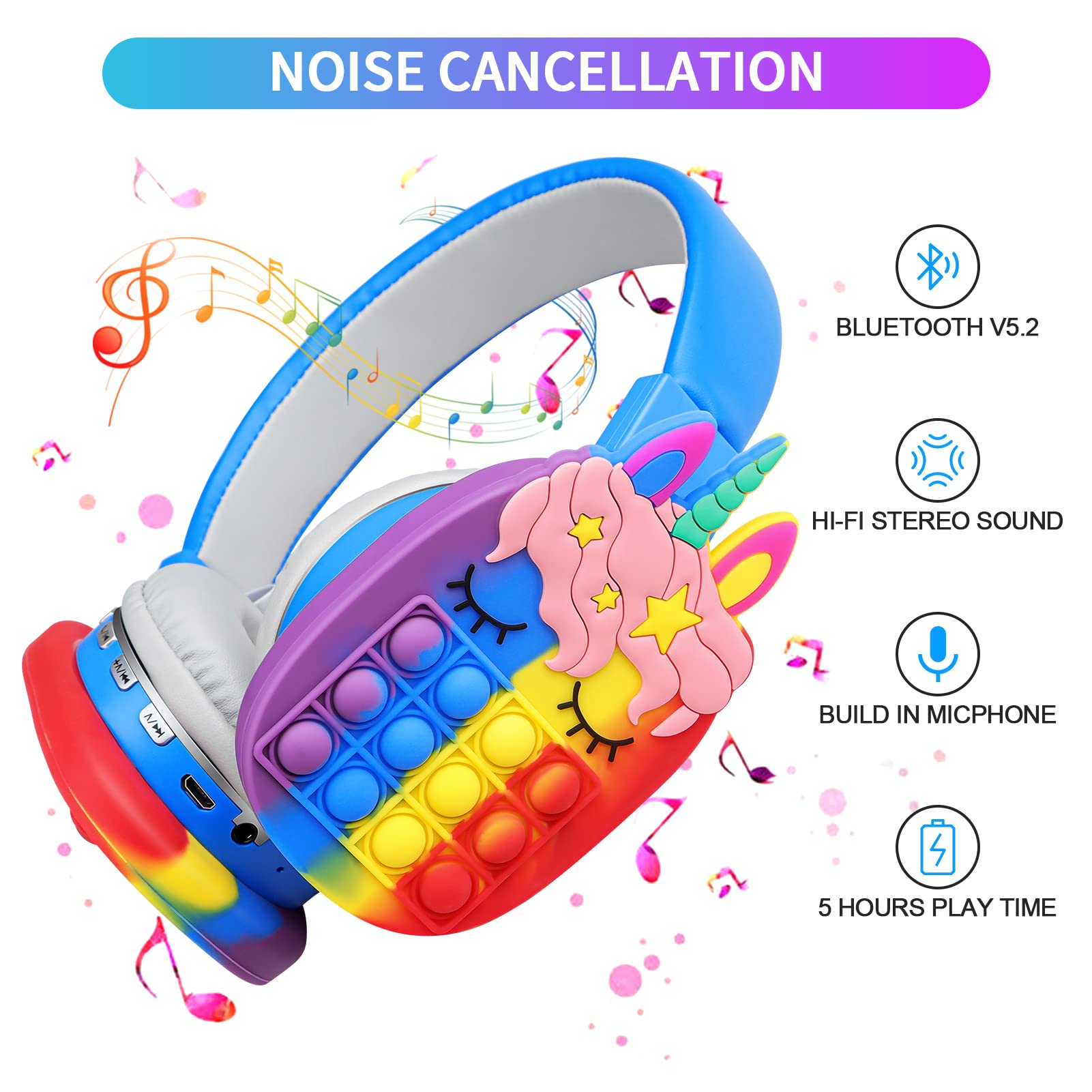 Foto 3 pulgar | Auriculares Bluetooth Wesadn Ah-806 Azules para Niños - Venta Internacional