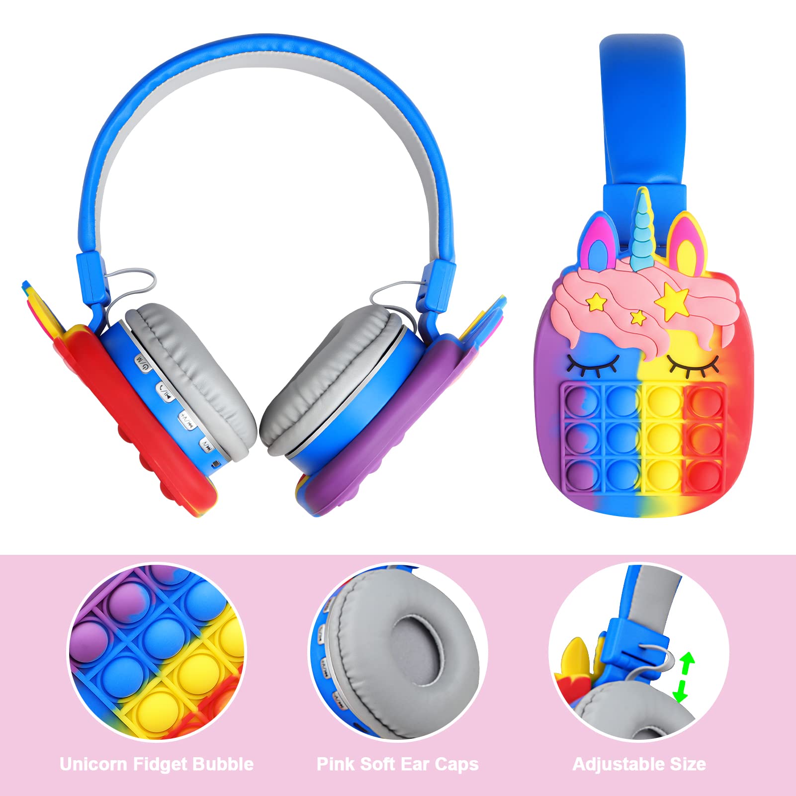 Foto 5 pulgar | Auriculares Bluetooth Wesadn Ah-806 Azules para Niños - Venta Internacional