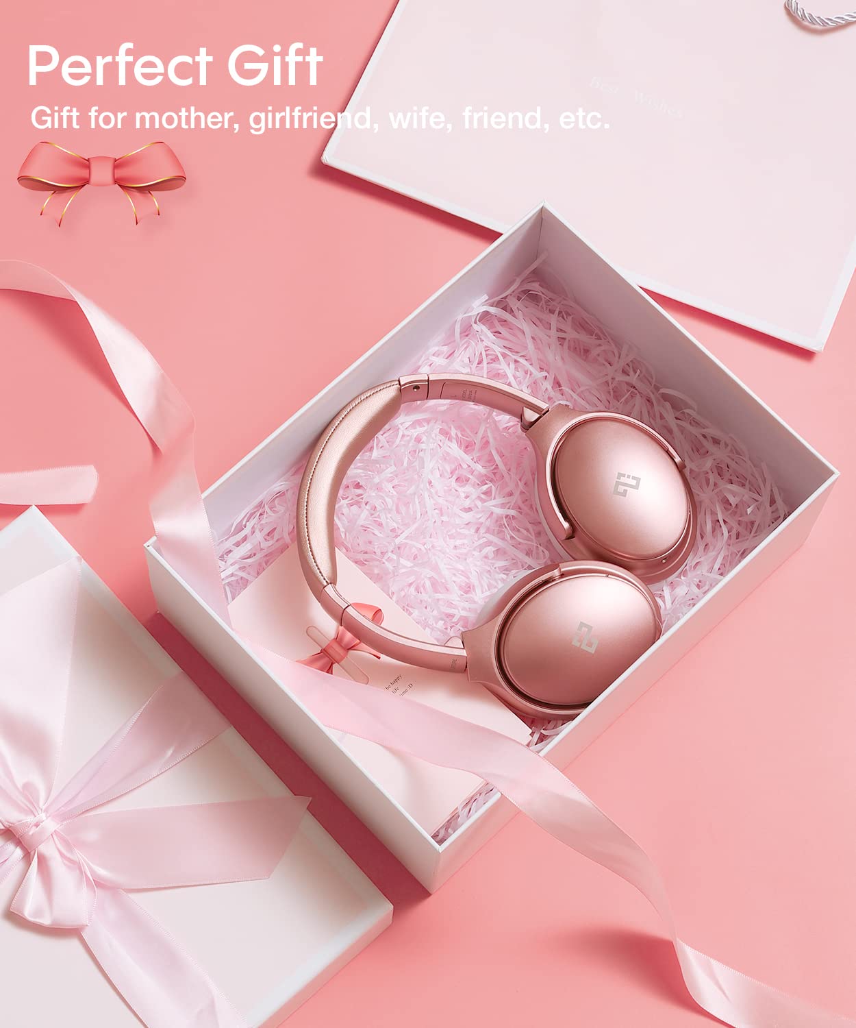 Foto 8 pulgar | Auriculares Infurture Rose Gold con Cancelación Activa de Ruido H1 - Venta Internacional
