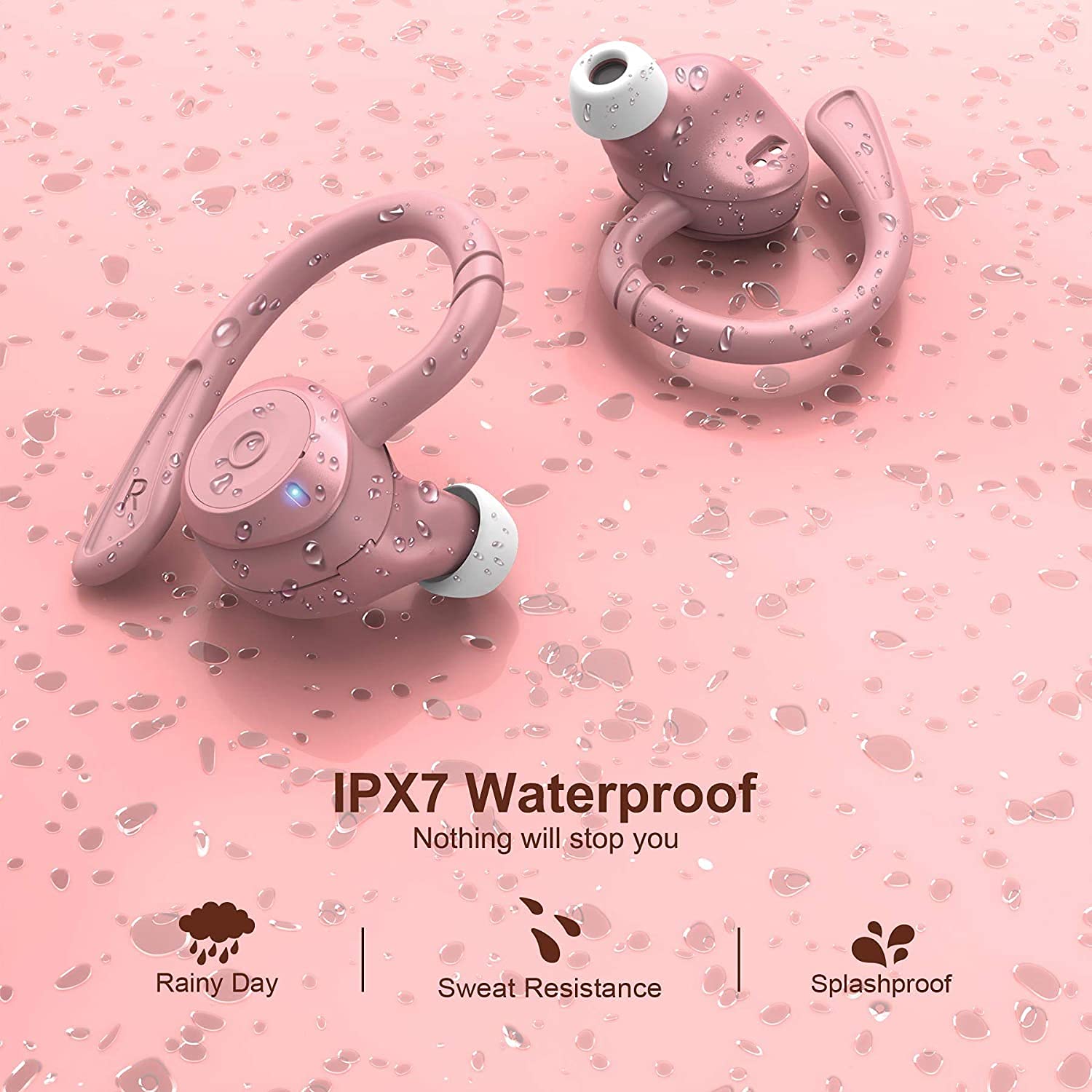 Foto 3 pulgar | Auriculares Inalámbricos Comiso E6 Bluetooth 5.1 Rosa - Venta Internacional