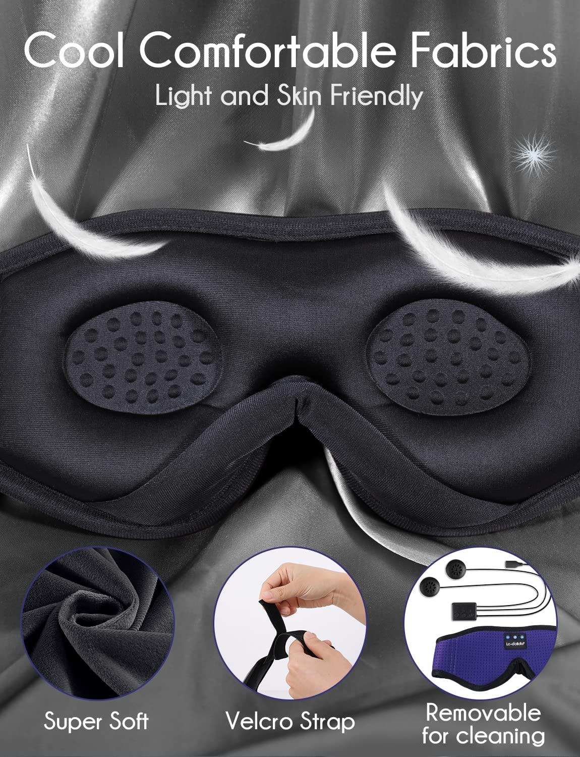 Foto 5 pulgar | Auriculares Bluetooth Sleep Mask Lc-dolida para Hombre - Venta Internacional