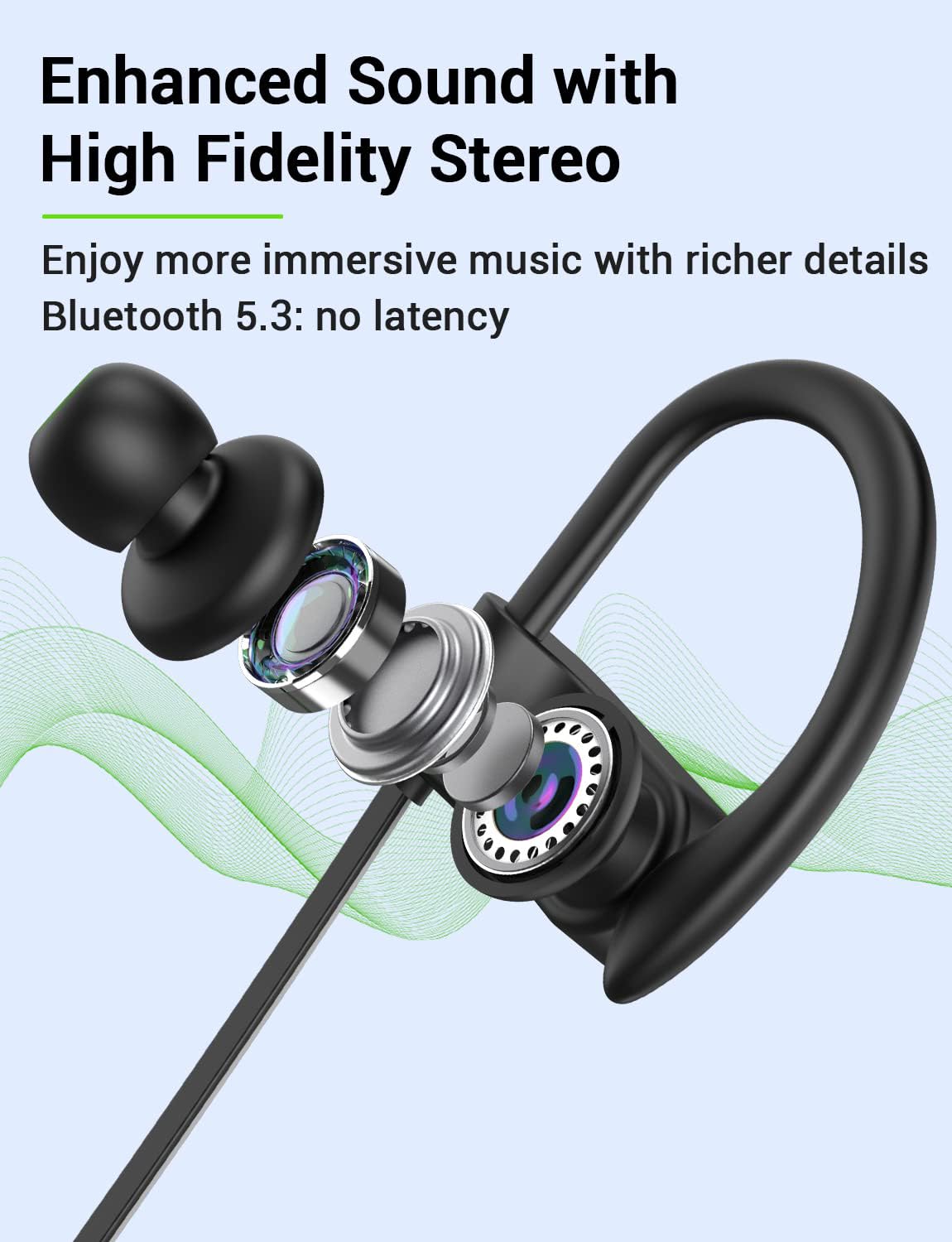 Foto 4 pulgar | Auriculares Bluetooth Stive 5.3 Auriculares Deportivos Inalámbricos Ipx7 - Venta Internacional