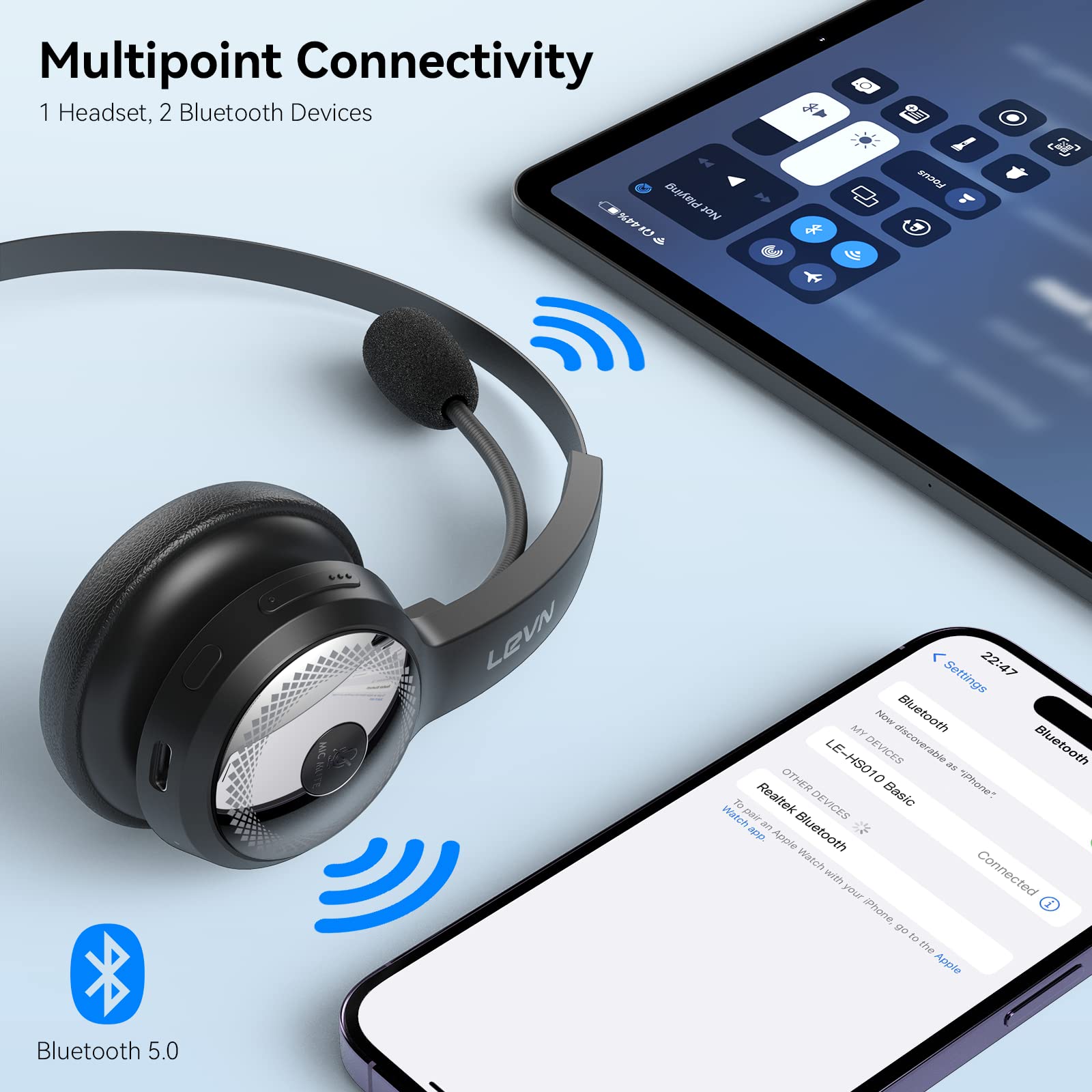 Foto 5 pulgar | Auriculares Inalámbricos Bluetooth Levn  60 Horas de Tiempo de Conversación - Venta Internacional