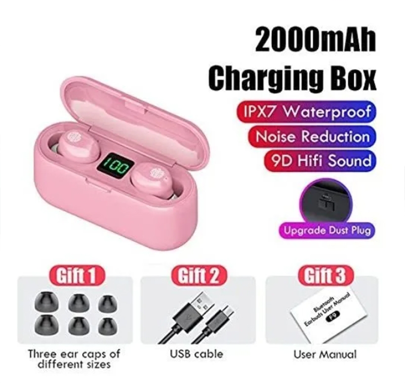 Foto 2 | Auriculares Intraurales Inalámbricos Bluetooth F9 V50 Negros - Venta Internacional