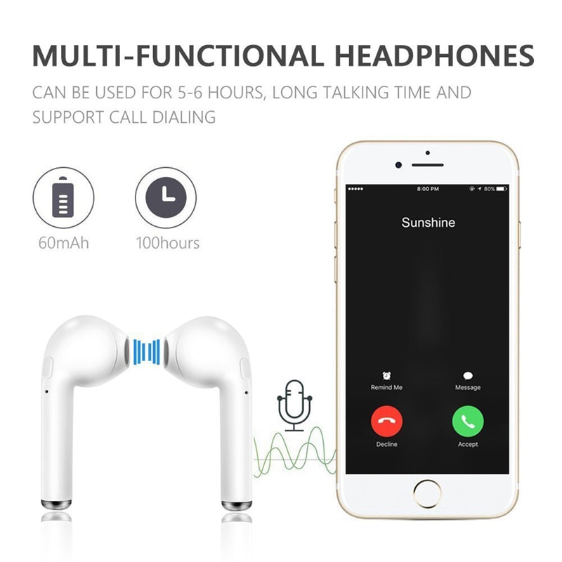 Foto 4 pulgar | Auriculares Bluetooth I7s Tws Music Sports Con Micrófono - Venta Internacional