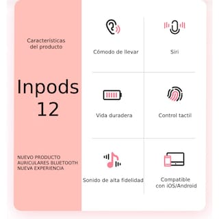 Foto 7 | Audífonos True Wireless Aquila Rosas con Bluetooth