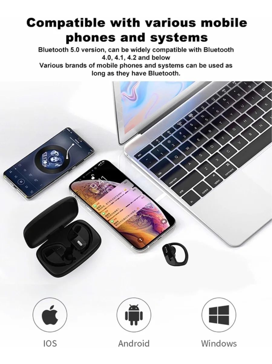 Foto 8 pulgar | Auriculares Bluetooth Anticaída para IPhone y Android Deportivos - Venta Internacional