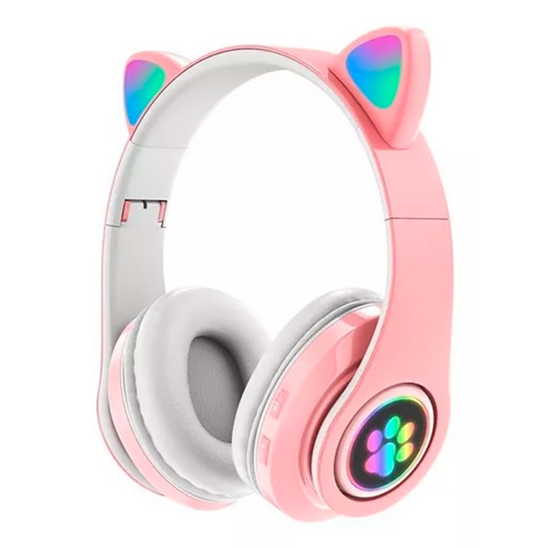 Foto 2 pulgar | Auriculares Bluetooth con Orejas de Gato Rosas y Luces Led de 20 M de Alcance - Venta Internacional