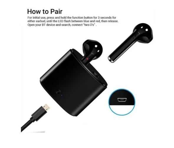 Foto 2 | Auriculares Inalámbricos Bluetooth I7s TWS con Funda de Carga - Venta Internacional