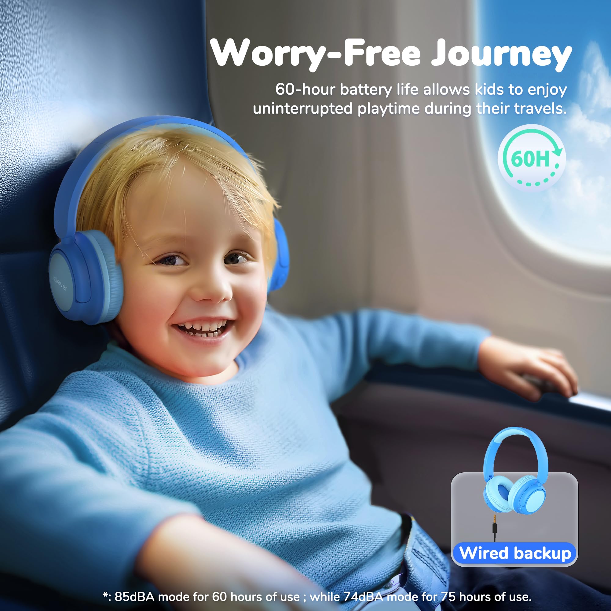 Foto 5 pulgar | Auriculares Bluetooth Iclever Bth22 Kids 60 H Play Time Blue - Venta Internacional