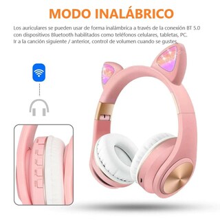 Foto 4 | Auriculares Inalámbricos Bluetooth 5.0 Cat Premium Cat Pink - Venta Internacional