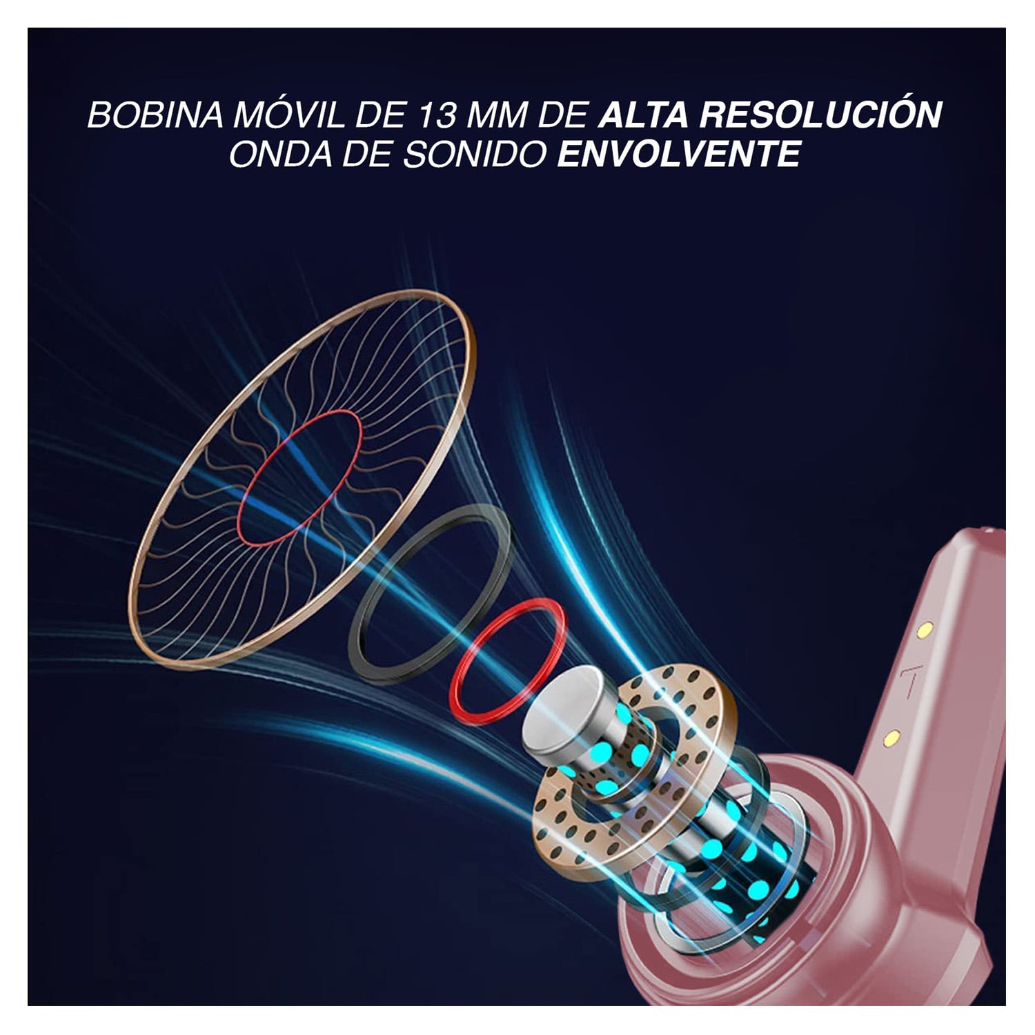 Foto 5 pulgar | Auriculares Reisen R1 Tws Bluetooth V5.1 Rosa - Venta Internacional
