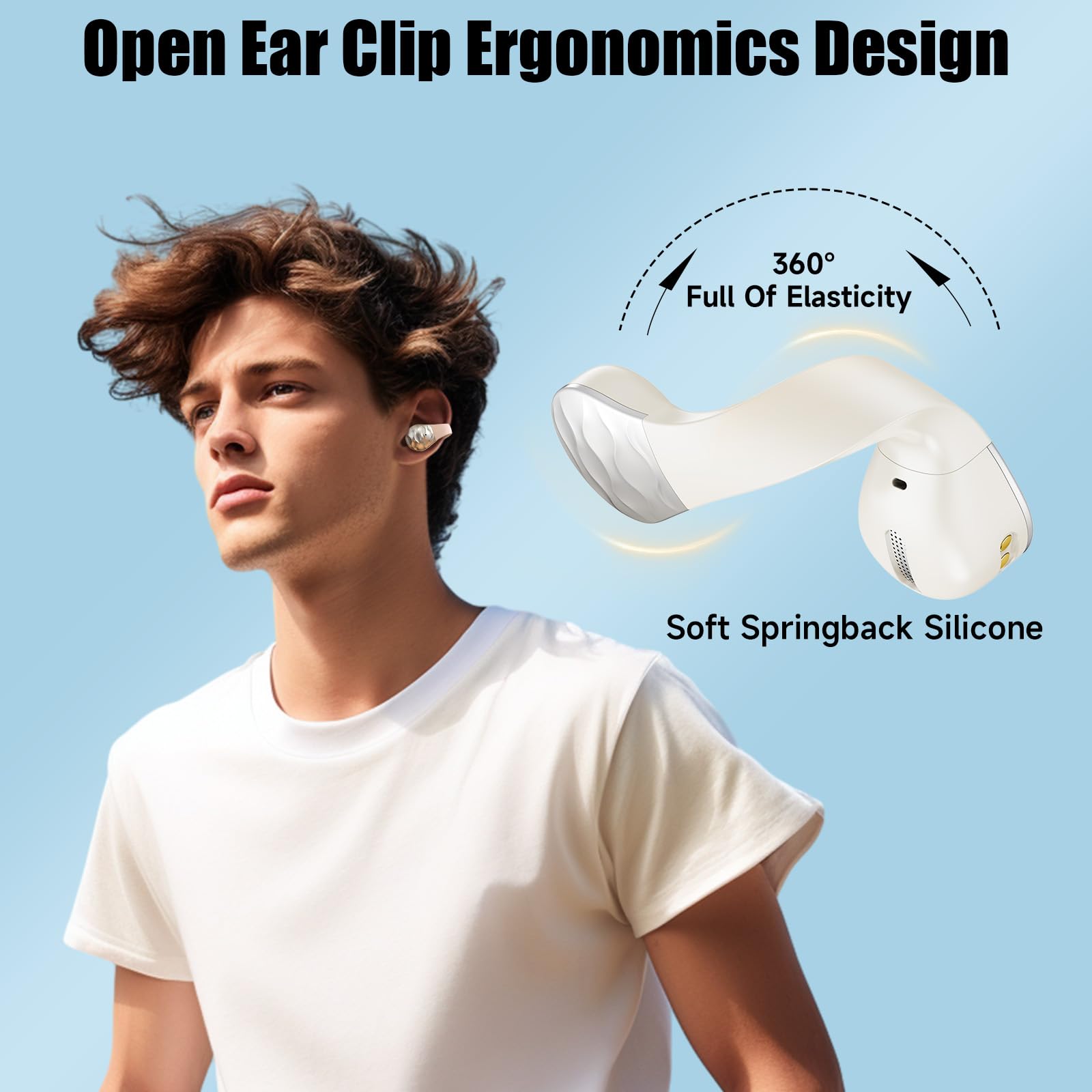 Foto 6 pulgar | Auriculares Inalámbricos Aigo Open Ear Clip Bluetooth 5.3 a Prueba de Agua - Venta Internacional