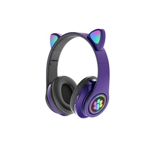 Foto 1 | Auriculares Inalámbricos Bluetooth para Niños Con Orejas De Gato Moradas - Venta Internacional