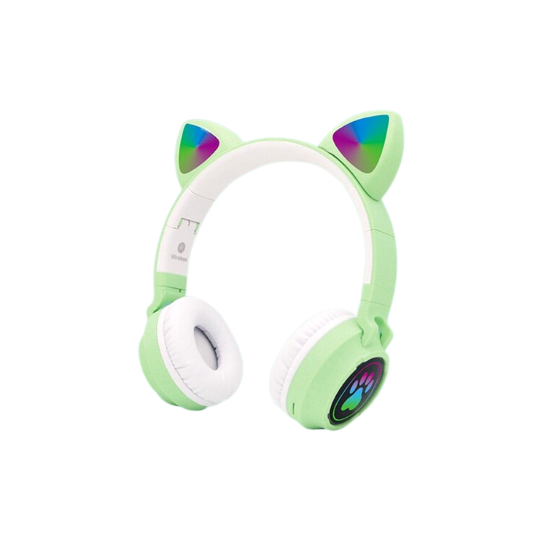Auriculares Inalámbricos Cat Ear Headset B-30 RGB Verde - Venta Internacional