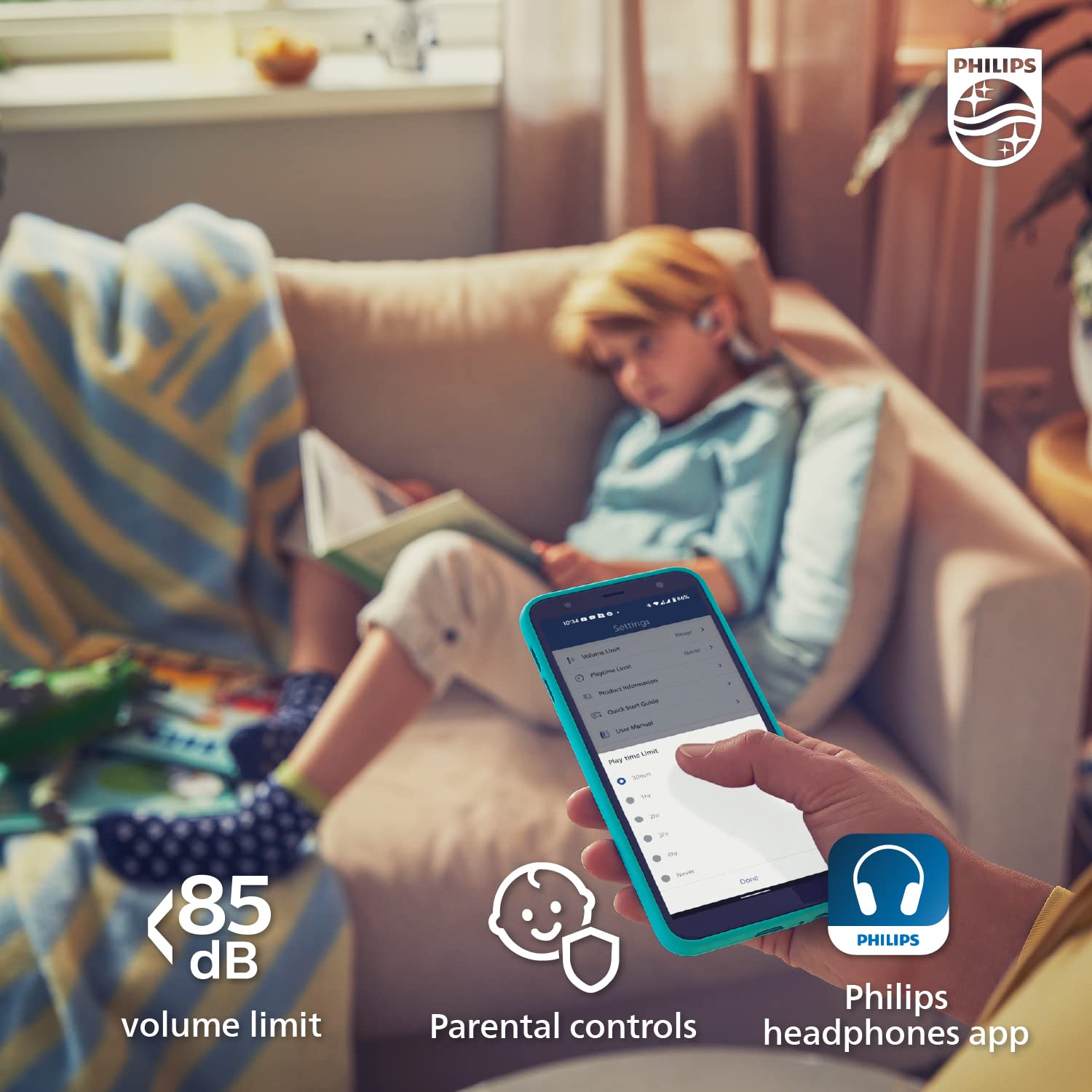 Foto 6 pulgar | Auriculares Bluetooth Philips de Oído Grises Abierto para Niños Tak4607gy - Venta Internacional