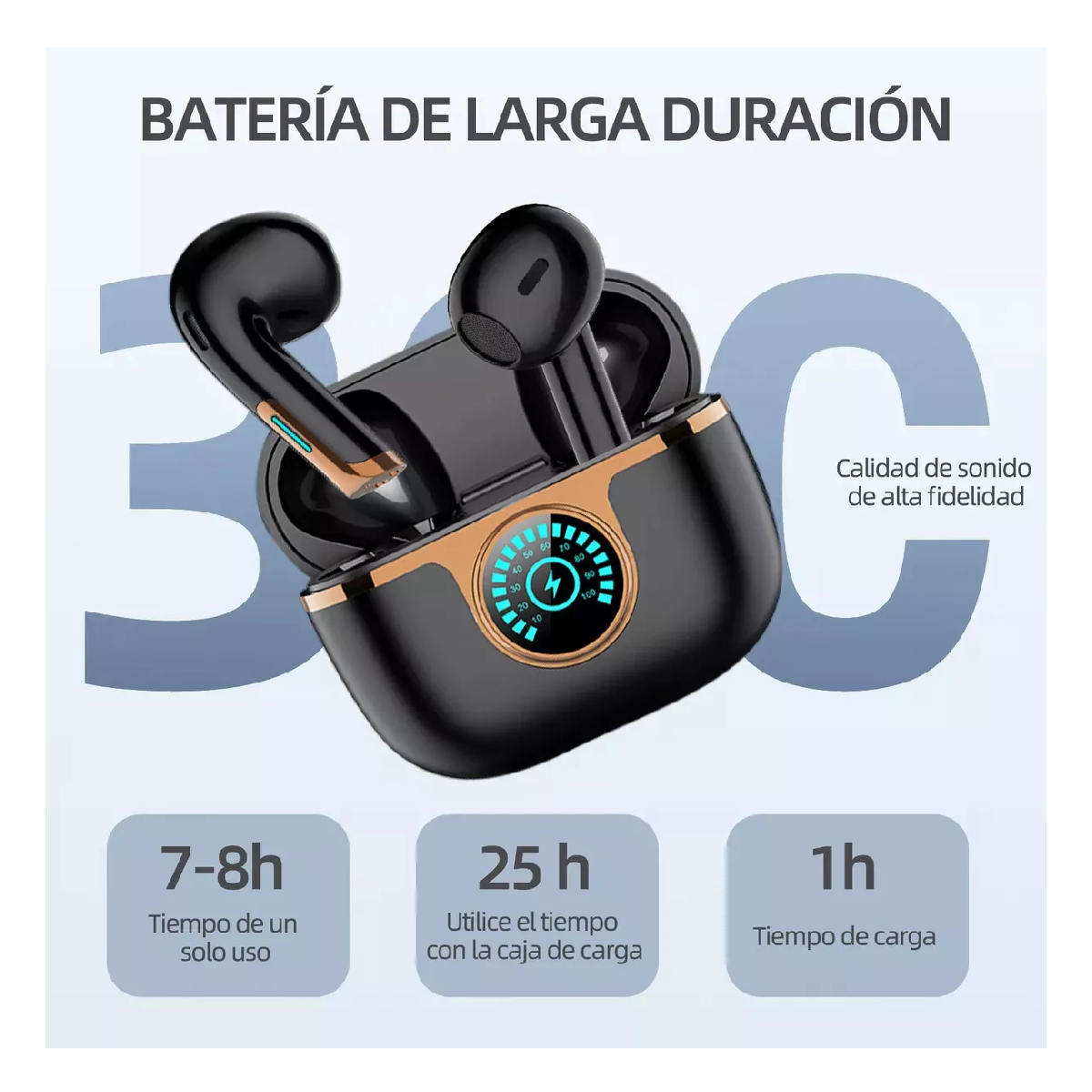 Foto 3 pulgar | Audífonos Inalámbricos Belug Negros Minimicrófono para iOS Android BT5.3