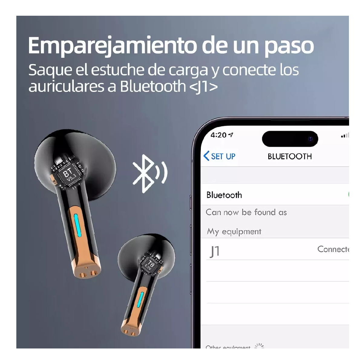 Foto 4 pulgar | Audífonos Inalámbricos Belug Negros Minimicrófono para iOS Android BT5.3