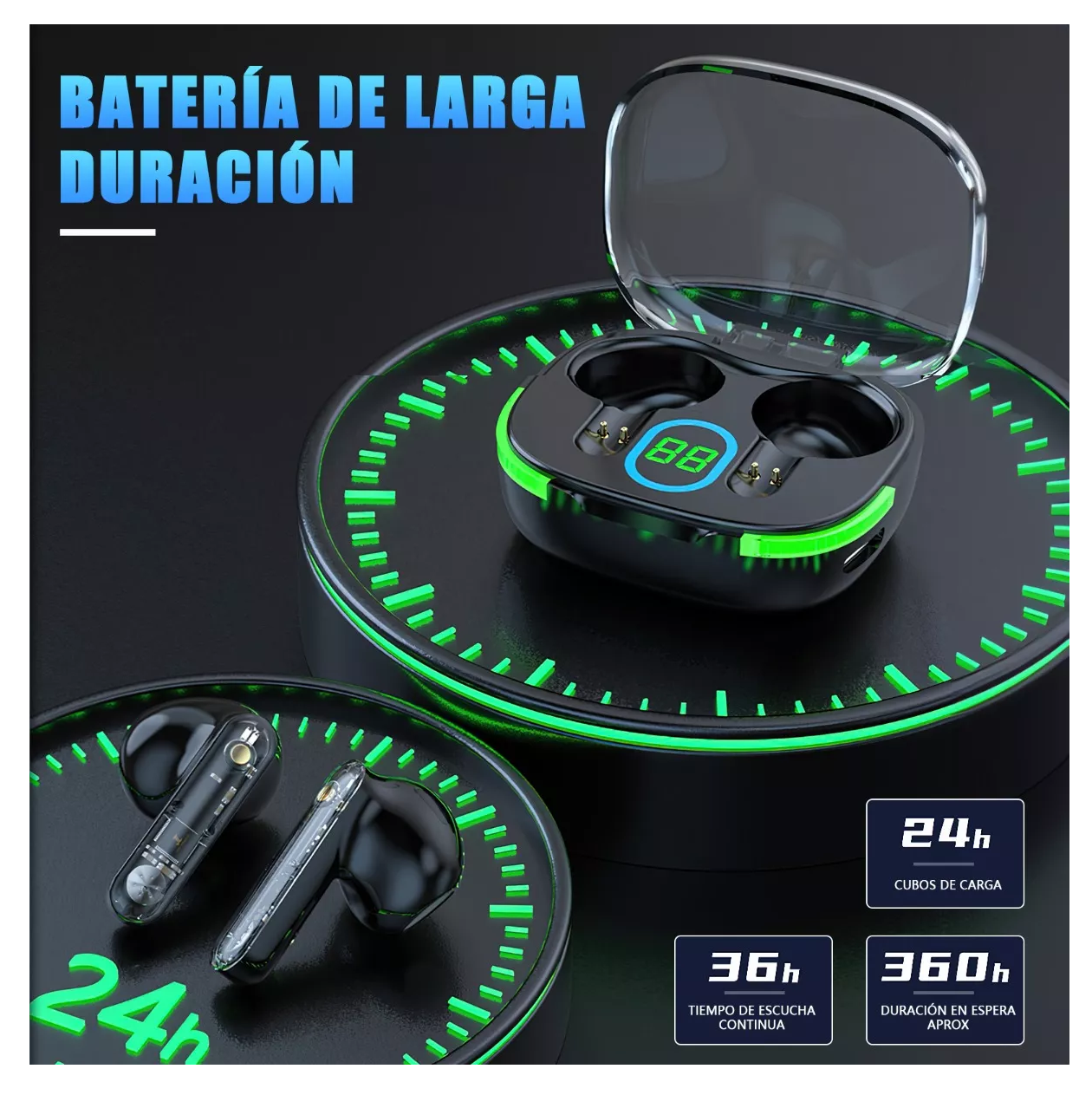 Foto 6 pulgar | Audífonos Inalámbricos Bluetooth In-ear Carga Inalámbrica
