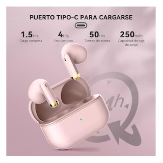 Foto 2 | Audífonos Inalámbricos Mini Microfono Para Ios Android Bt5.3 Rosa