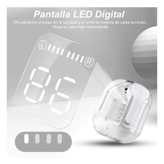 Foto 2 | Audífonos Inalámbricos Bluetooth 5.3 De Transparente Crysta Blanco