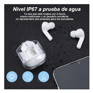 Foto 3 | Audífonos Inalámbricos Bluetooth 5.3 De Transparente Crysta Blanco